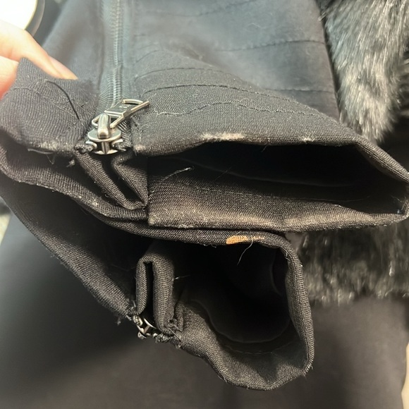 BCBG MAX AZRIA Breton Faux Fur/Leather Jacket Asymmetrical Zip, Moto Style - Picture 11 of 13